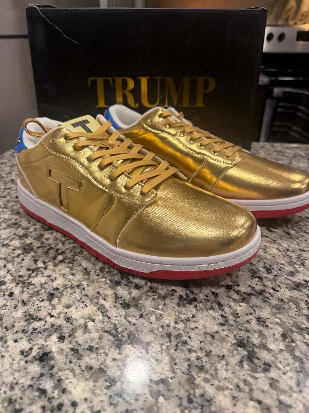 Trump 1's Never Surrender Gold Sneakers